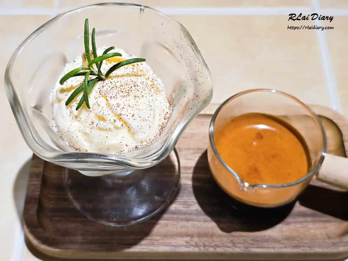 濃縮咖啡與冰淇淋組合近拍