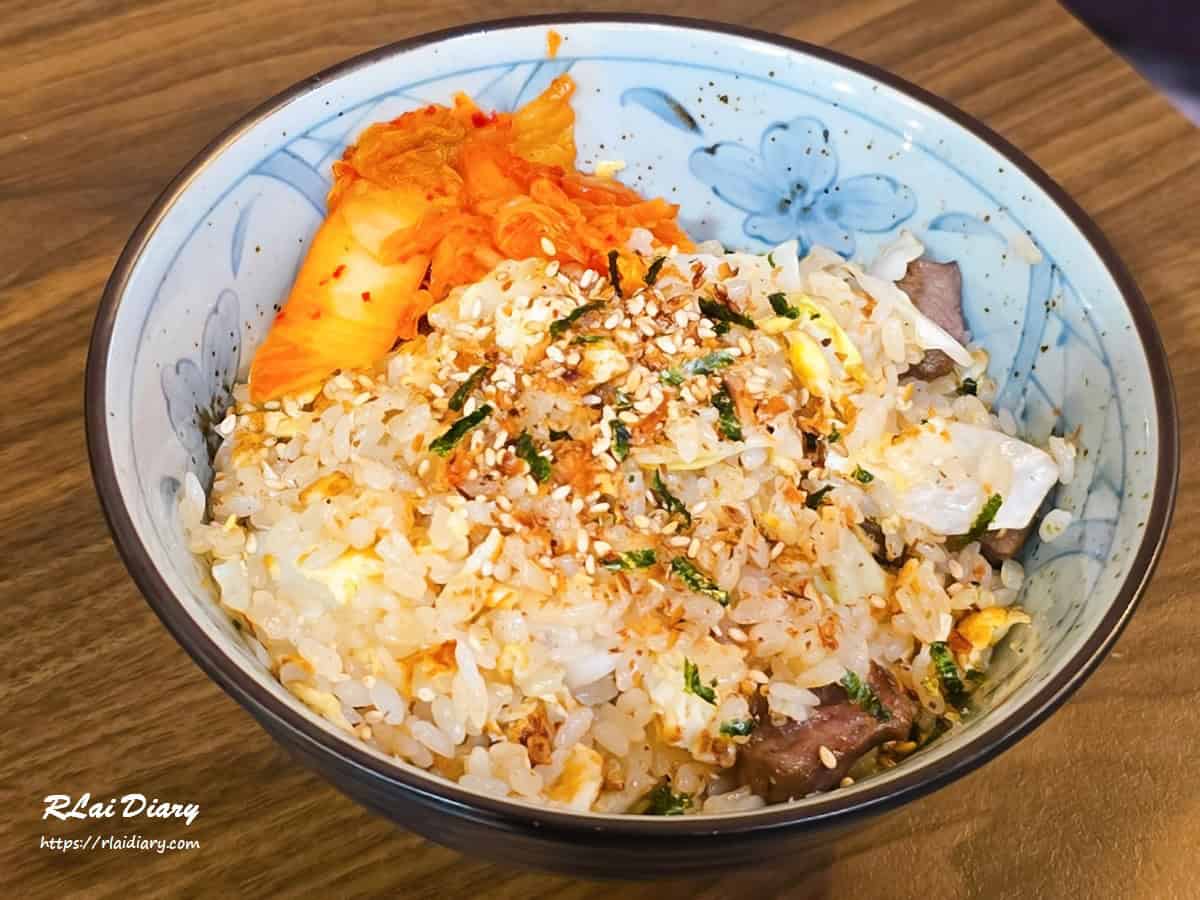 骰子牛蛋炒飯近拍，玖眾串燒食堂永和晚餐推薦主食