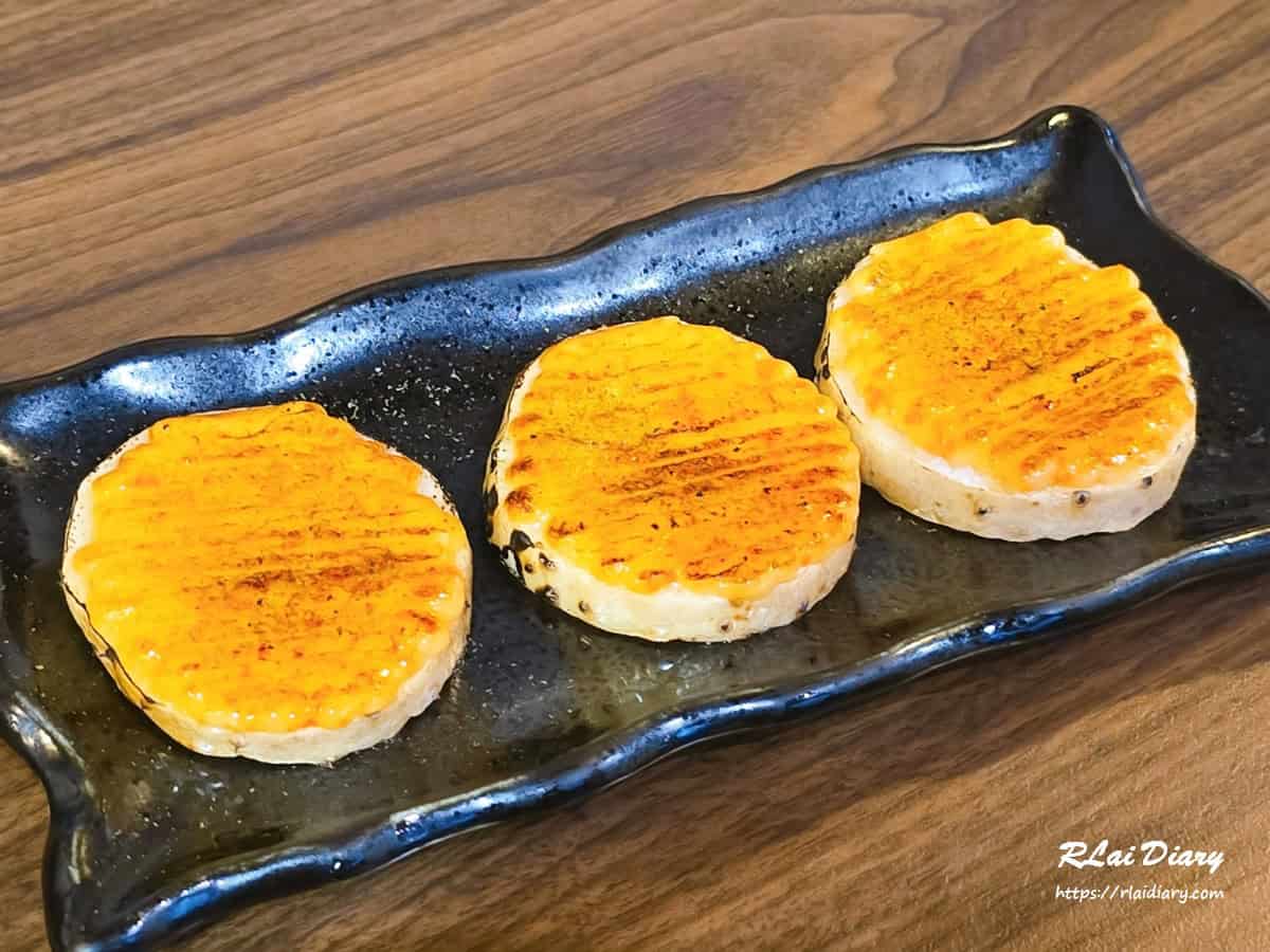 炙燒明太子山藥，玖眾串燒食堂永和居酒屋必點開胃菜
