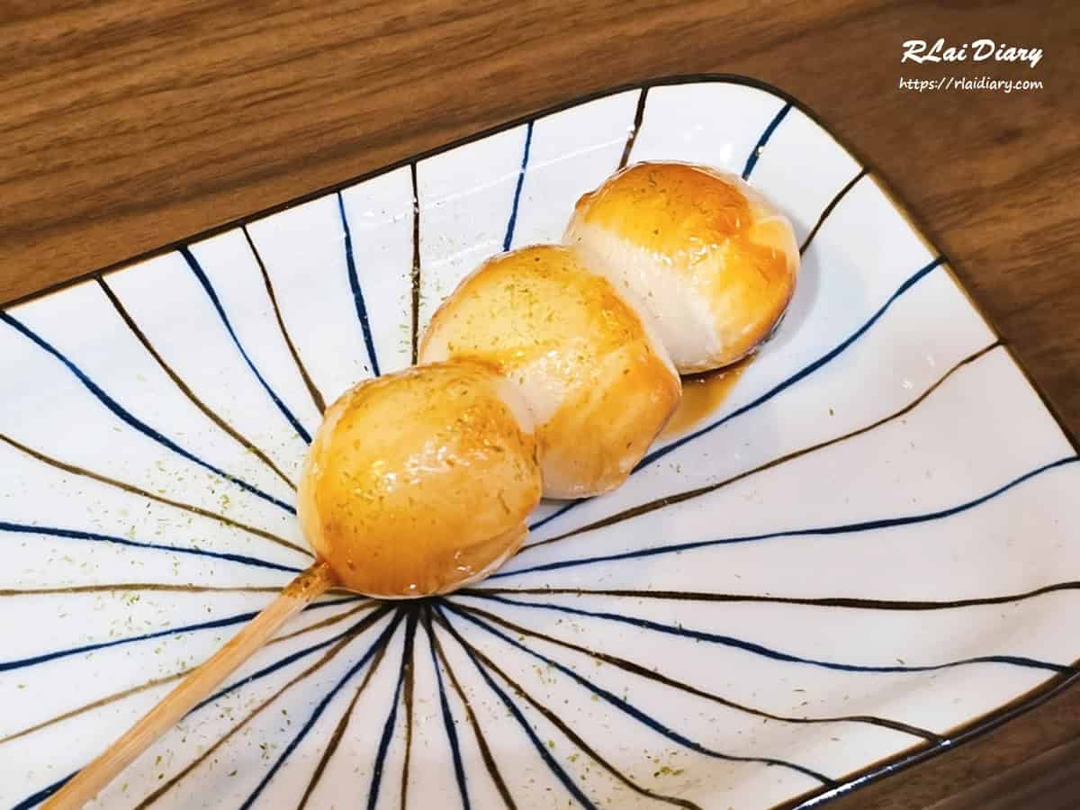 炙燒醬油糰子，玖眾串燒食堂日式居酒屋甜點