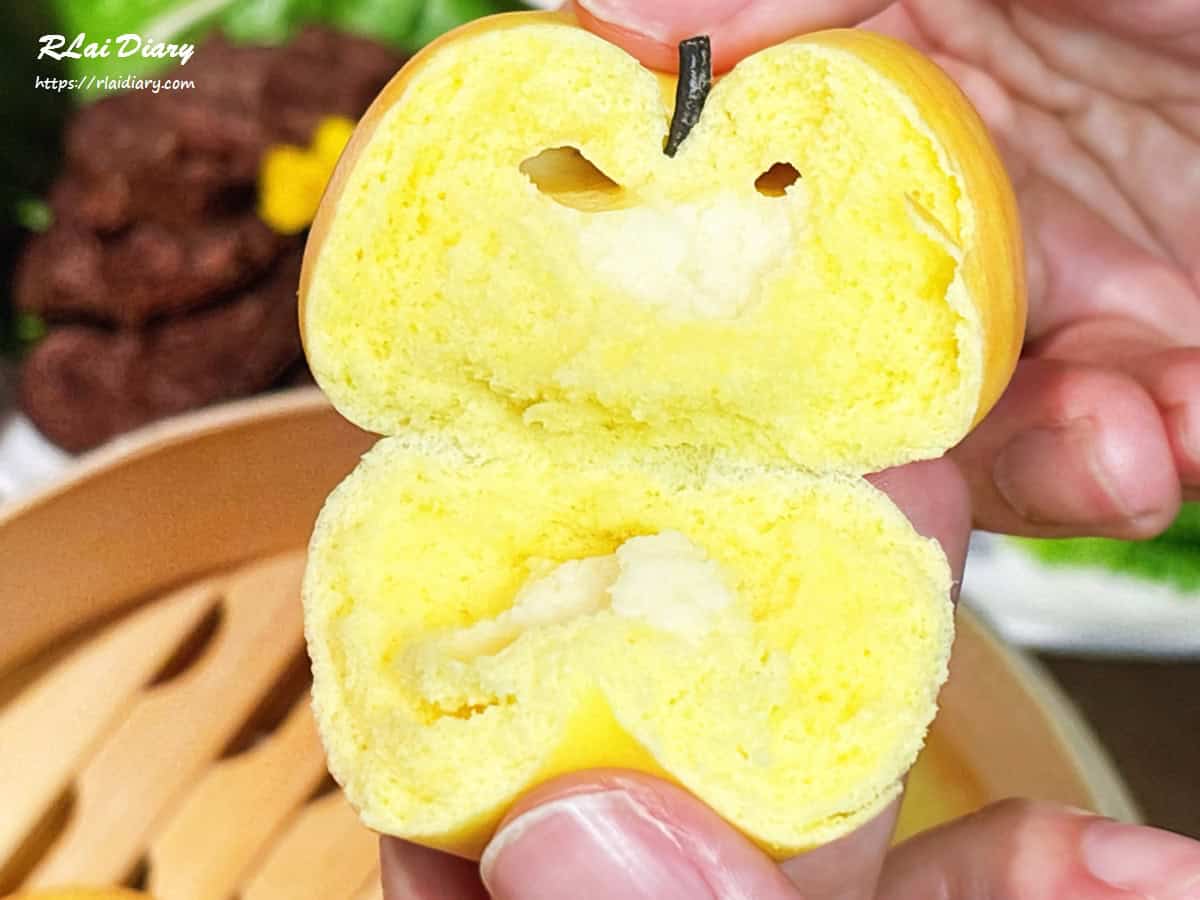 蘋果包剖面內餡近拍