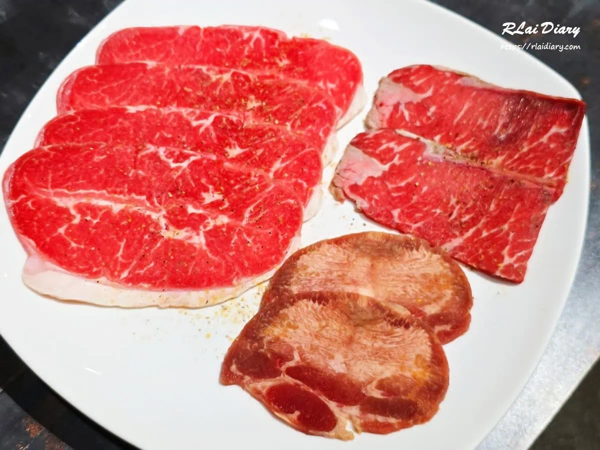 墨妃家燒肉安格斯薄切牛與薄切牛舌拼盤