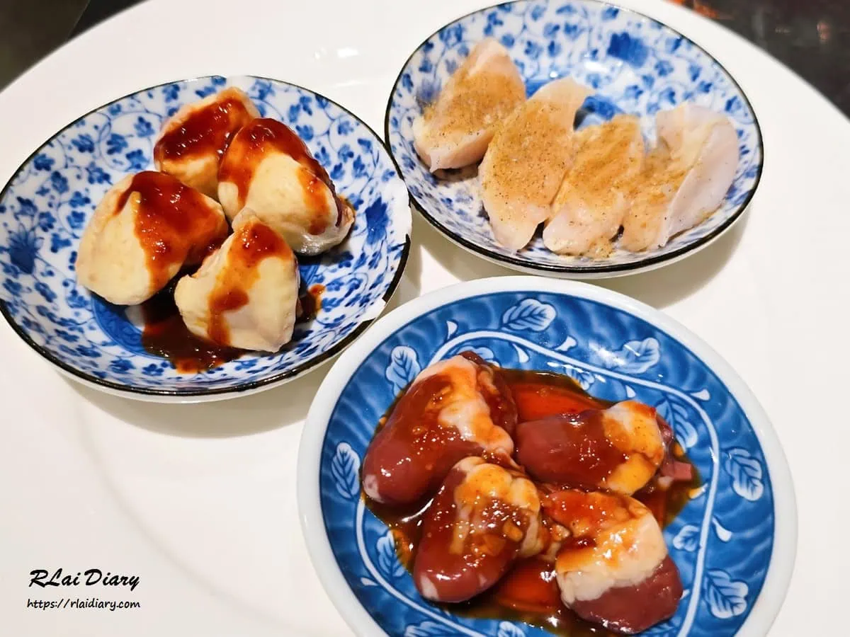 墨妃家燒肉雞軟骨雞心與七里香內臟拼盤