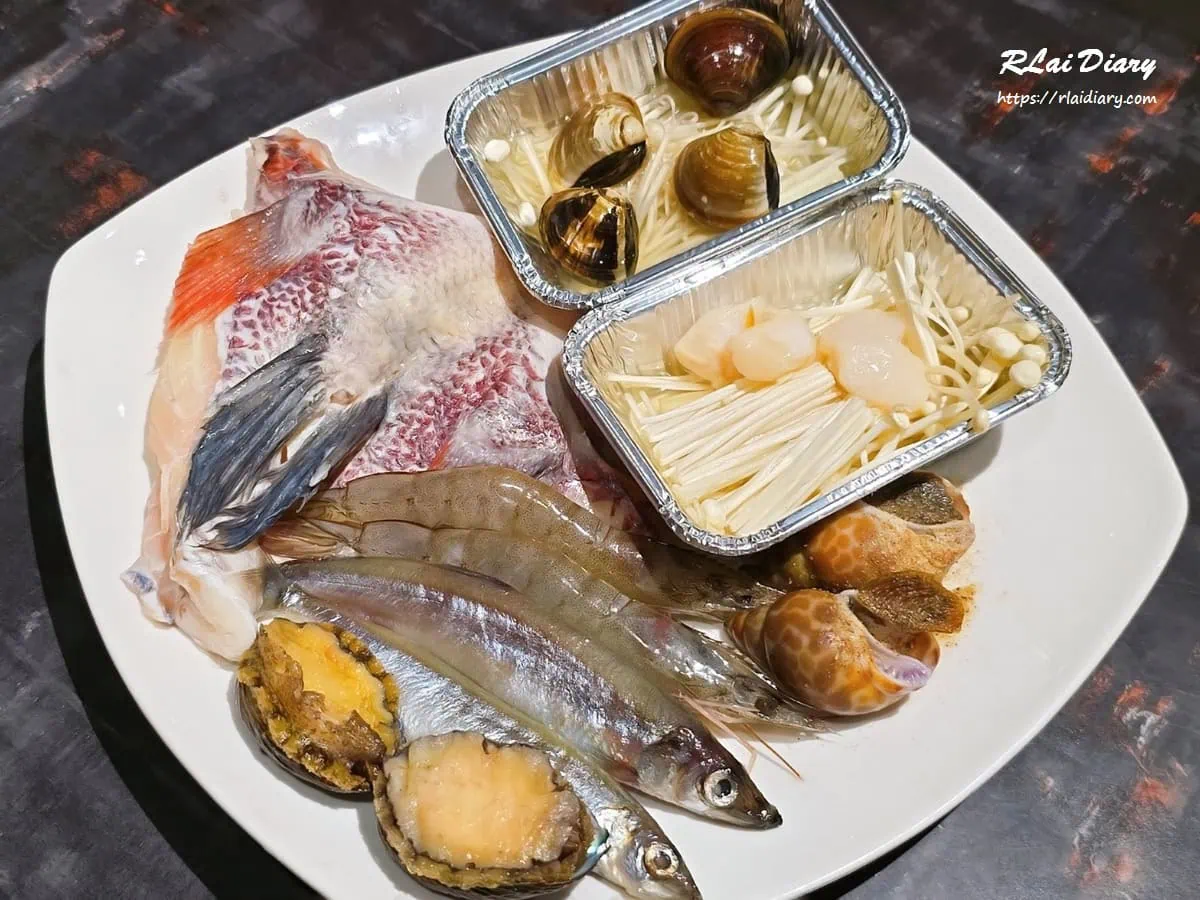 墨妃家燒肉海鮮拼盤白蝦柳葉魚鮑魚