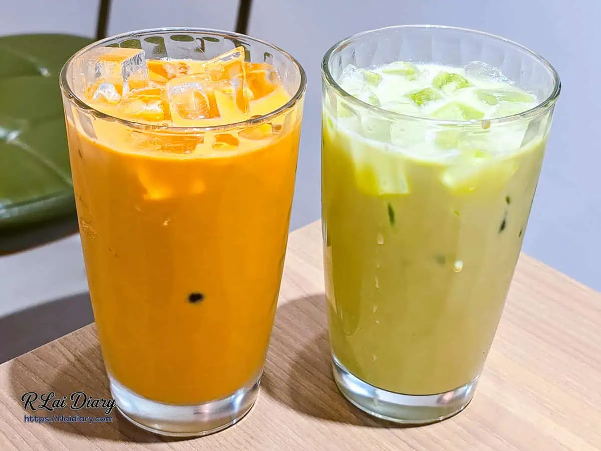 經典必喝飲品：橘紅色泰式奶茶與清爽泰式奶綠