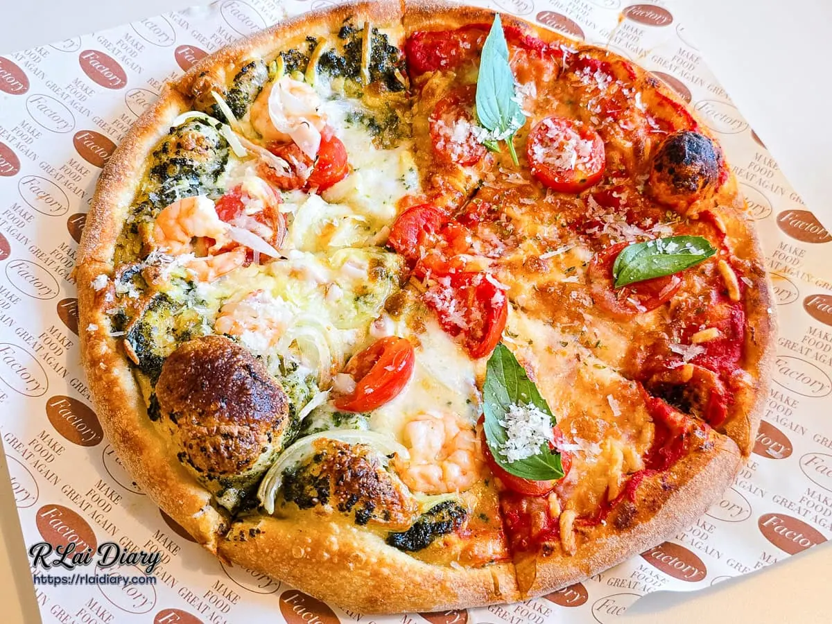 DOUBLE SINGLE 雙拼 Pizza 瑪格麗特與舊金山漁夫口味