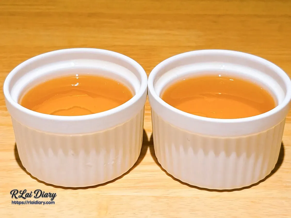 OMAKASE・食卓餐後甜點清爽解膩的琥珀色茶凍