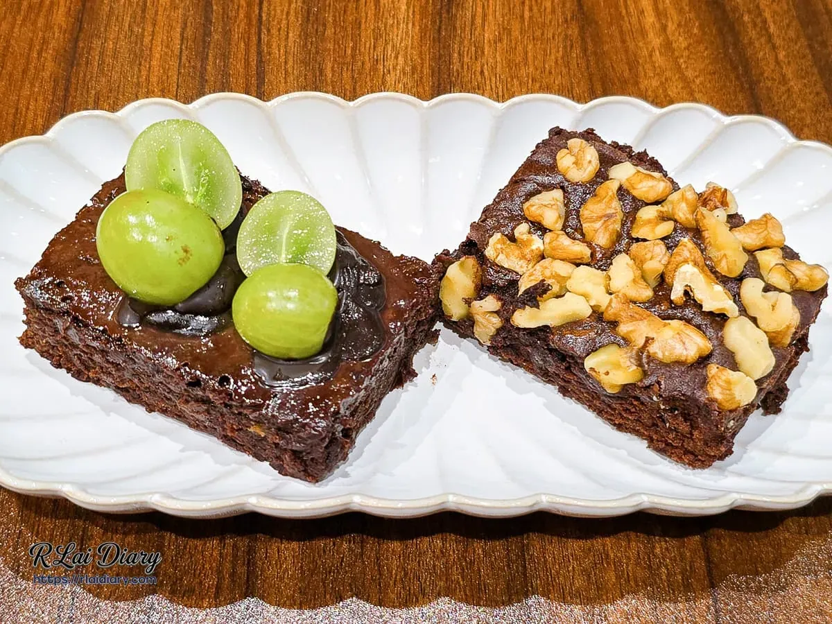 永和甜點推薦 Luna Dessert Atelier 招牌布朗尼雙拼擺盤視覺