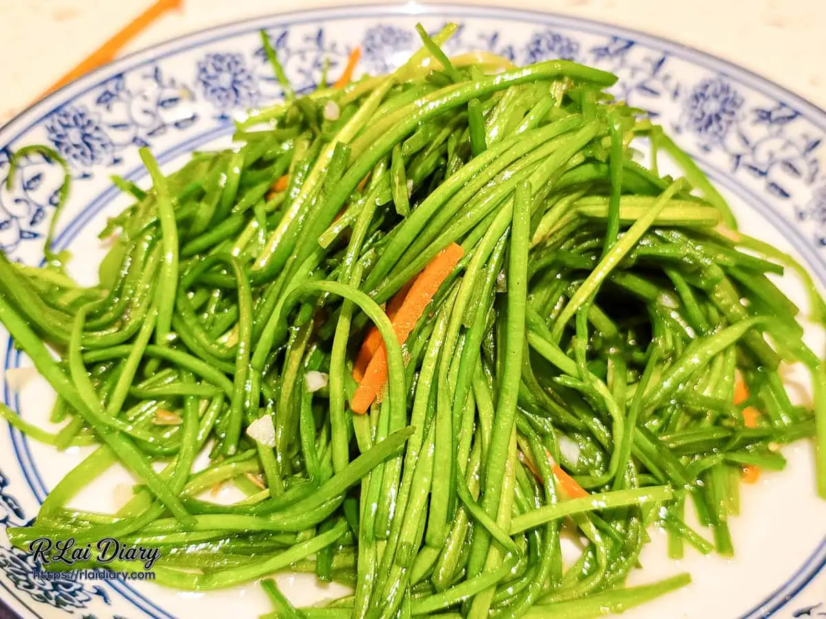 湘八老鮮蔬清炒水蓮蒜香濃郁清新爽口解膩首選