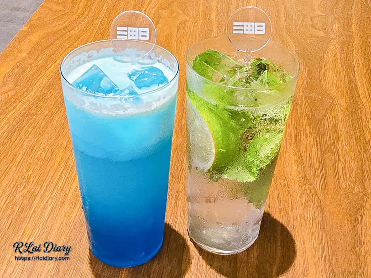 東山牛舌網美系漸層氣泡飲：無酒精莫西多蘇打與哈密瓜藍橙蘇打