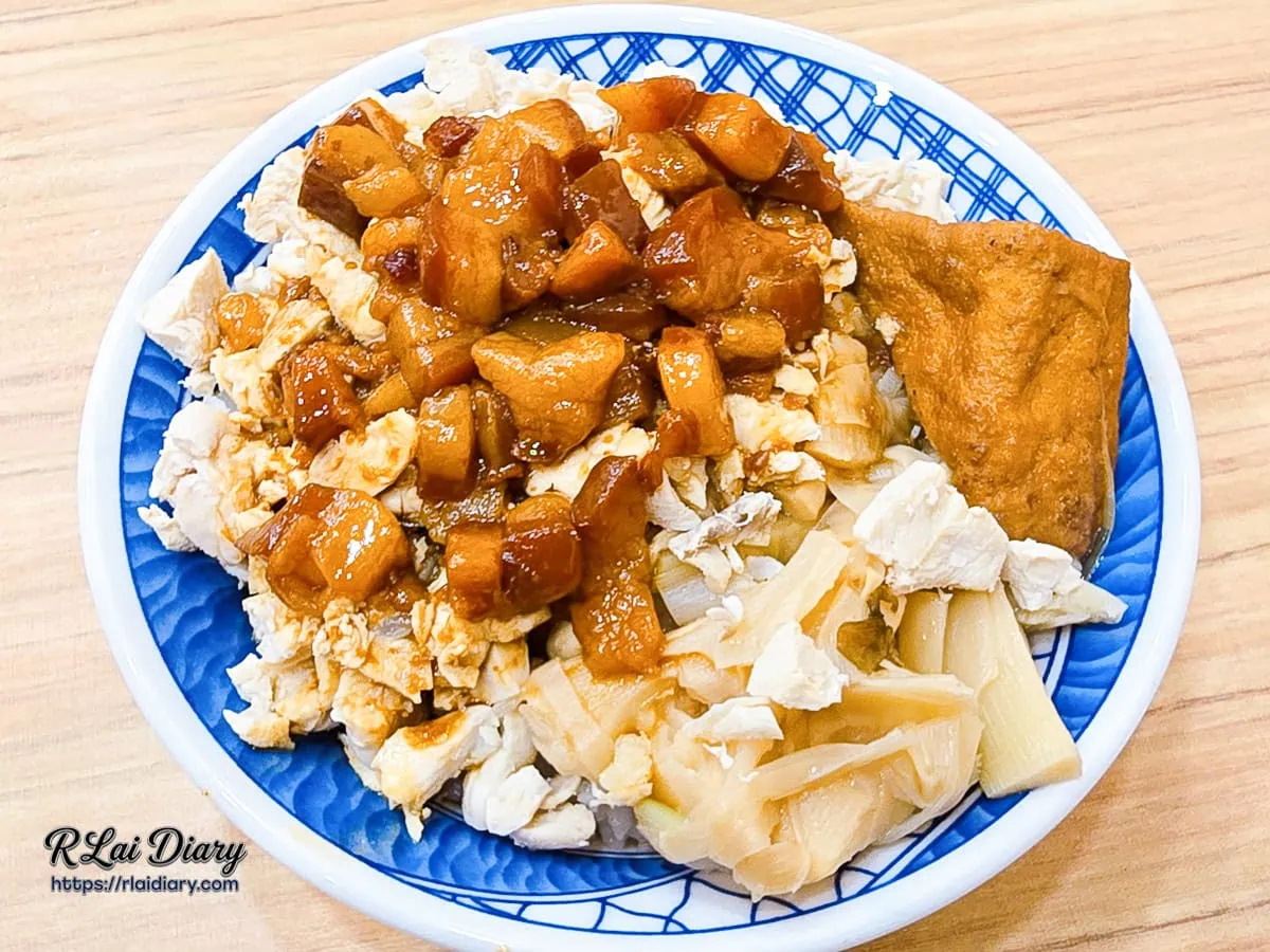 林記飯館大雅店雙重肉感雞肉滷肉飯與入味油豆腐
