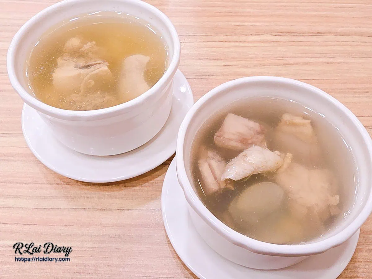 林記飯館大雅店現蒸瓷盅慢火細燉蛤蜊雞湯與蒜頭雞湯