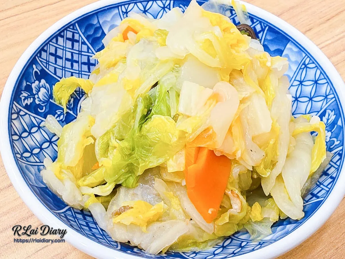 林記飯館大雅店吸附高湯精華的清甜白菜滷小菜