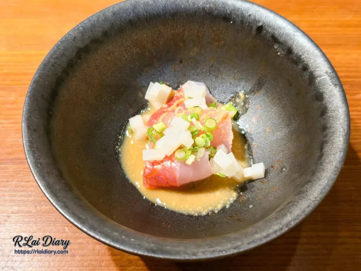 鮨処律高級魚料理：金目鯛佐鮟鱇魚肝醬汁，濃郁旨味的深度對話