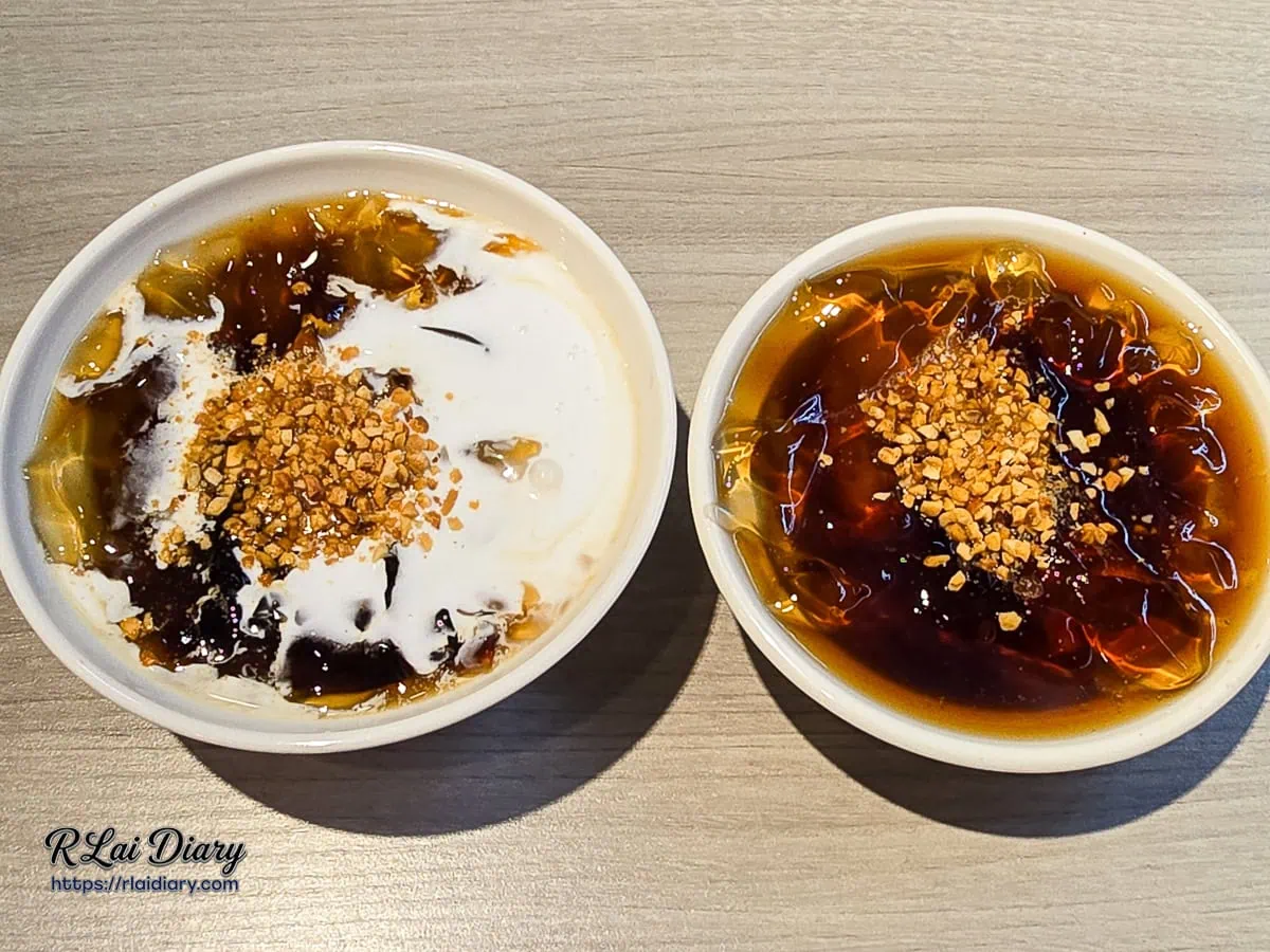 飯後解辣甜品：生椰冰粉與重慶甜冰粉並排對比照