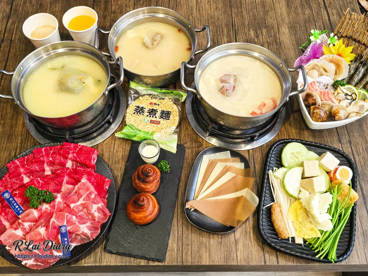 台中西屯饗鍋物料理雙人豪饗海陸套餐全景，完美展現聚餐的豐盛生活儀式感