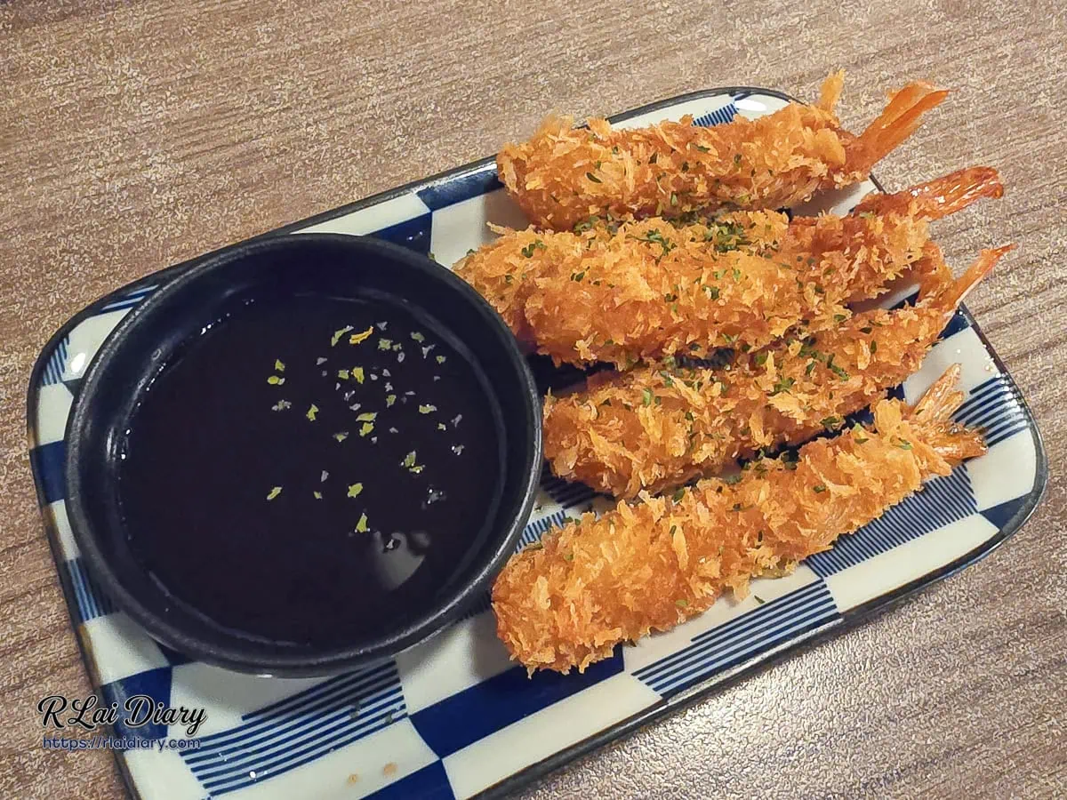 三重雷焱居酒屋甜蝦天婦羅與日式特製沾醬