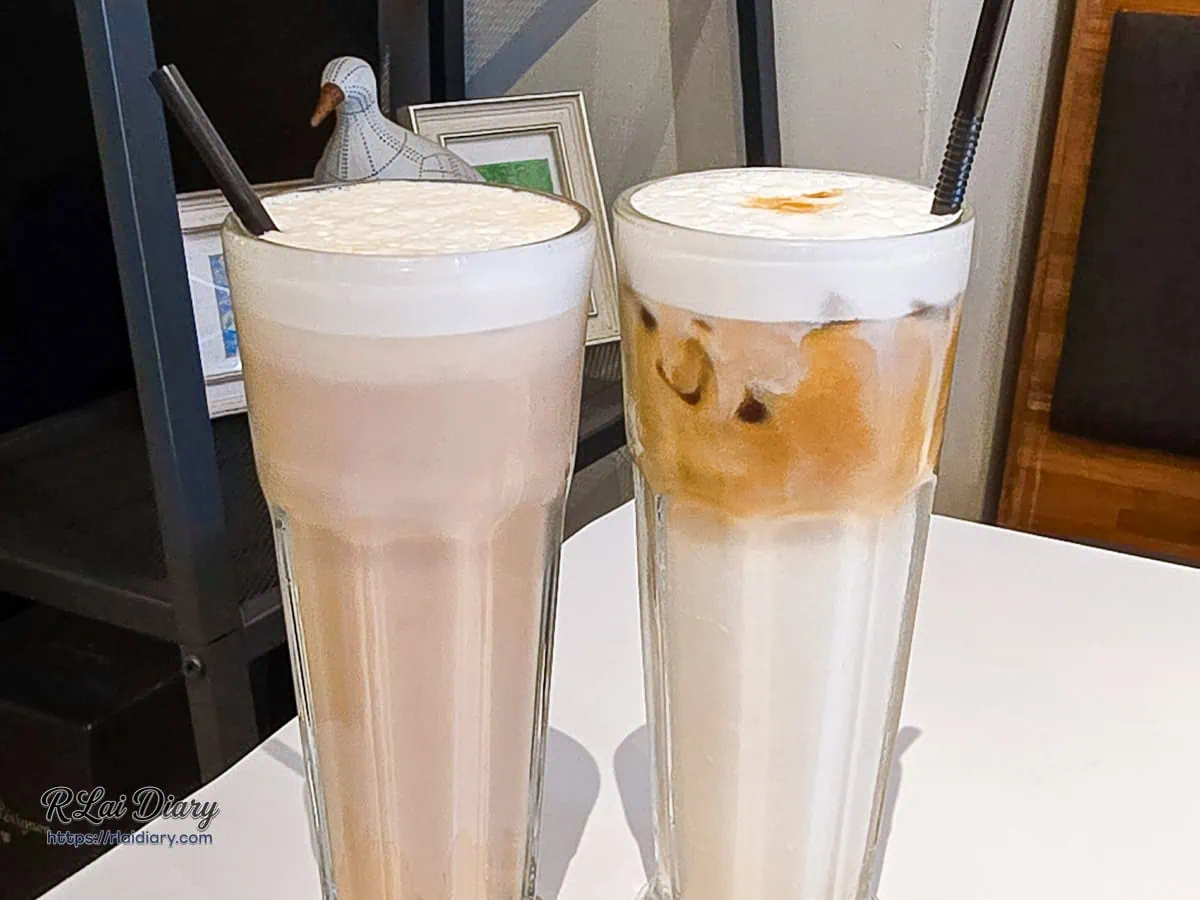 菲菲花園餐後飲品｜綿密奶泡的焦糖風味拿鐵與經典鮮奶茶
