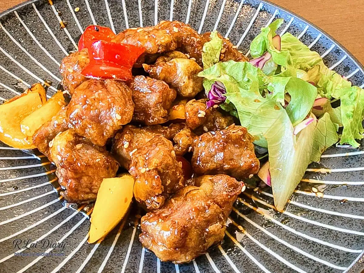 台中合菜餐廳推薦禾作私房菜餐聚，火候十足、帶有溫潤甜香的麥芽糖牛肉特寫