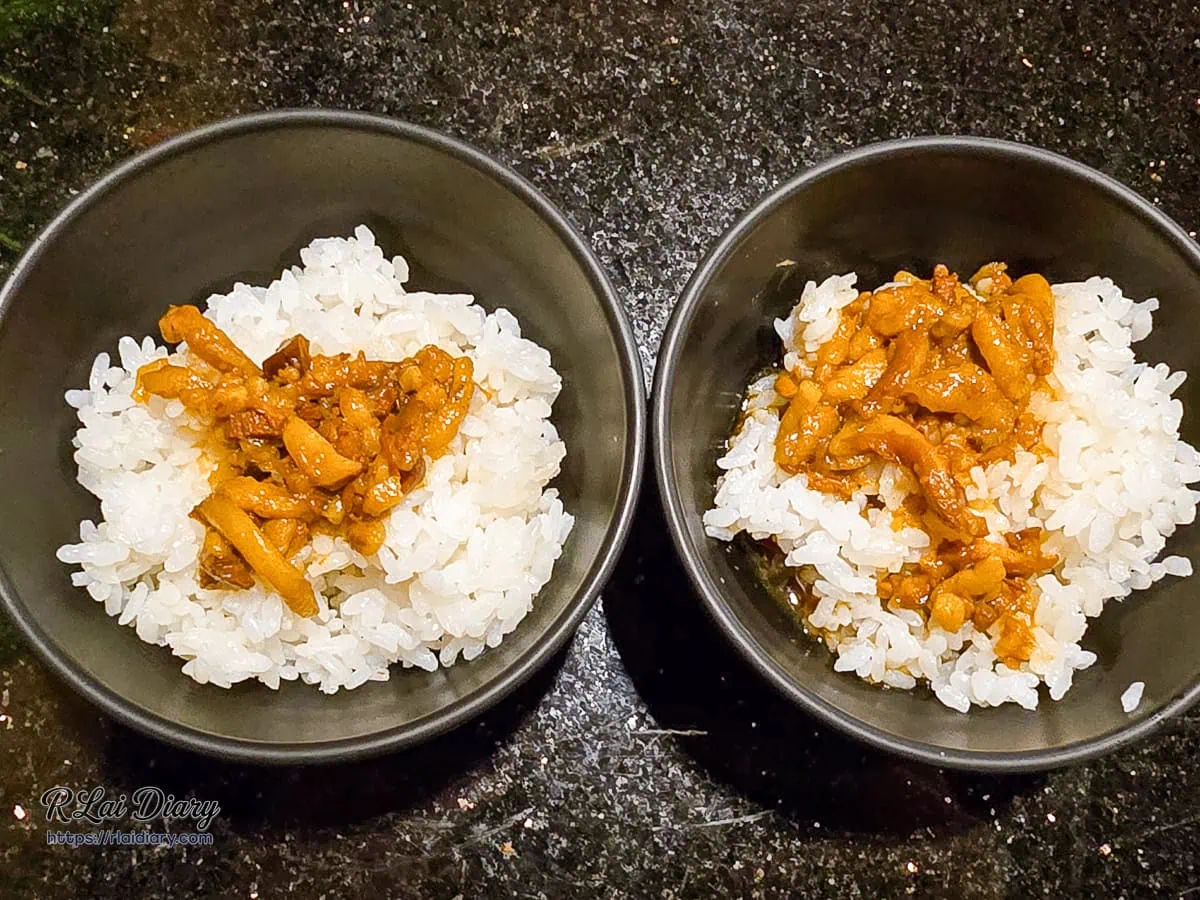 膠質滿溢且香氣逼人的聯名款金峰滷肉飯