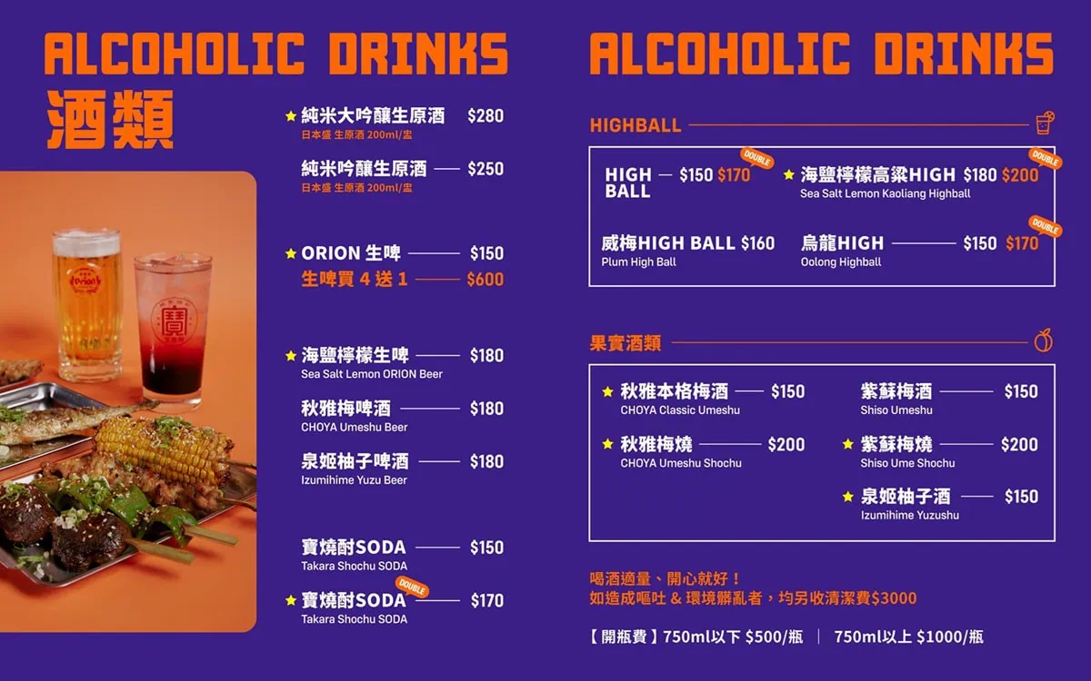 愛你久久koikoi99居酒屋菜單-沙瓦與無酒精氣泡飲