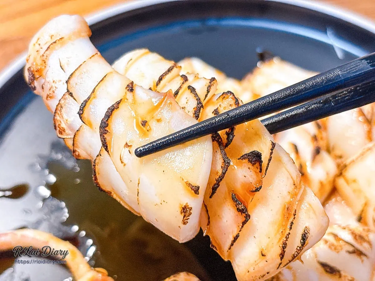 浪金魚舖醬烤澎湖透抽Q彈肉質特寫
