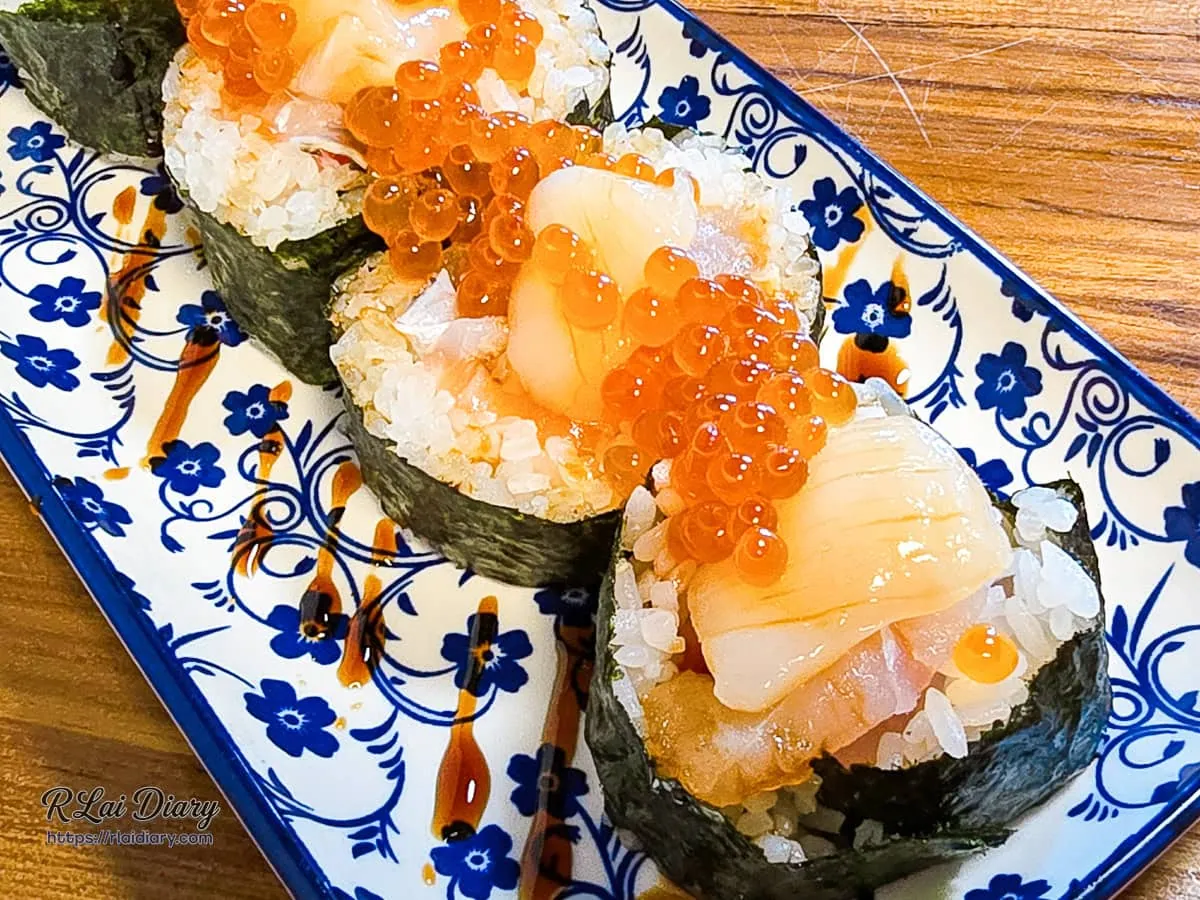 台中日料推薦浪金魚舖層次豐富生魚卷