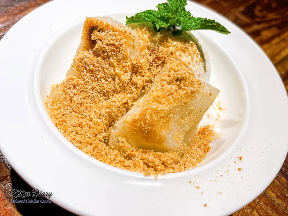 外酥內糯的麻糬燒冰淇淋近拍特寫