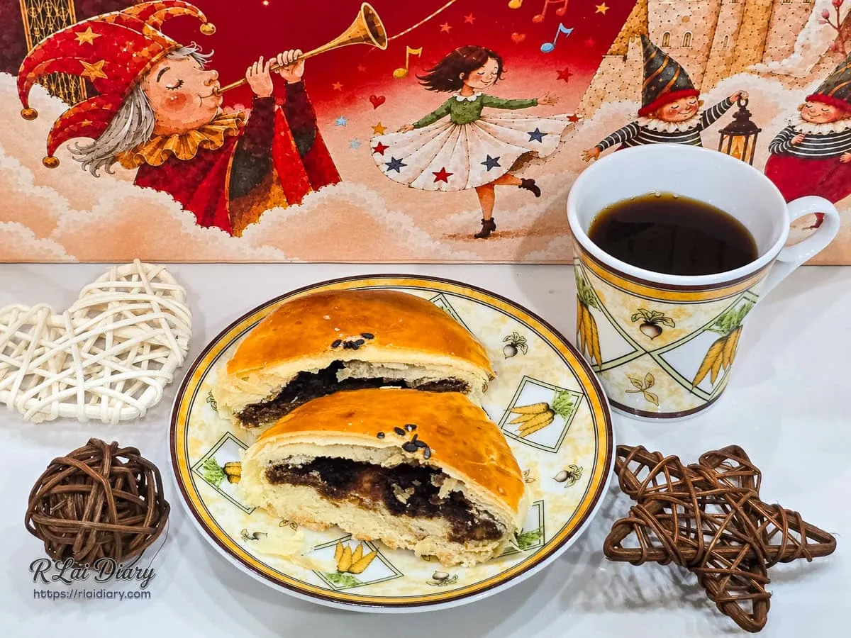 黑糖咖啡甜酥餅切面與黑咖啡下午茶組合