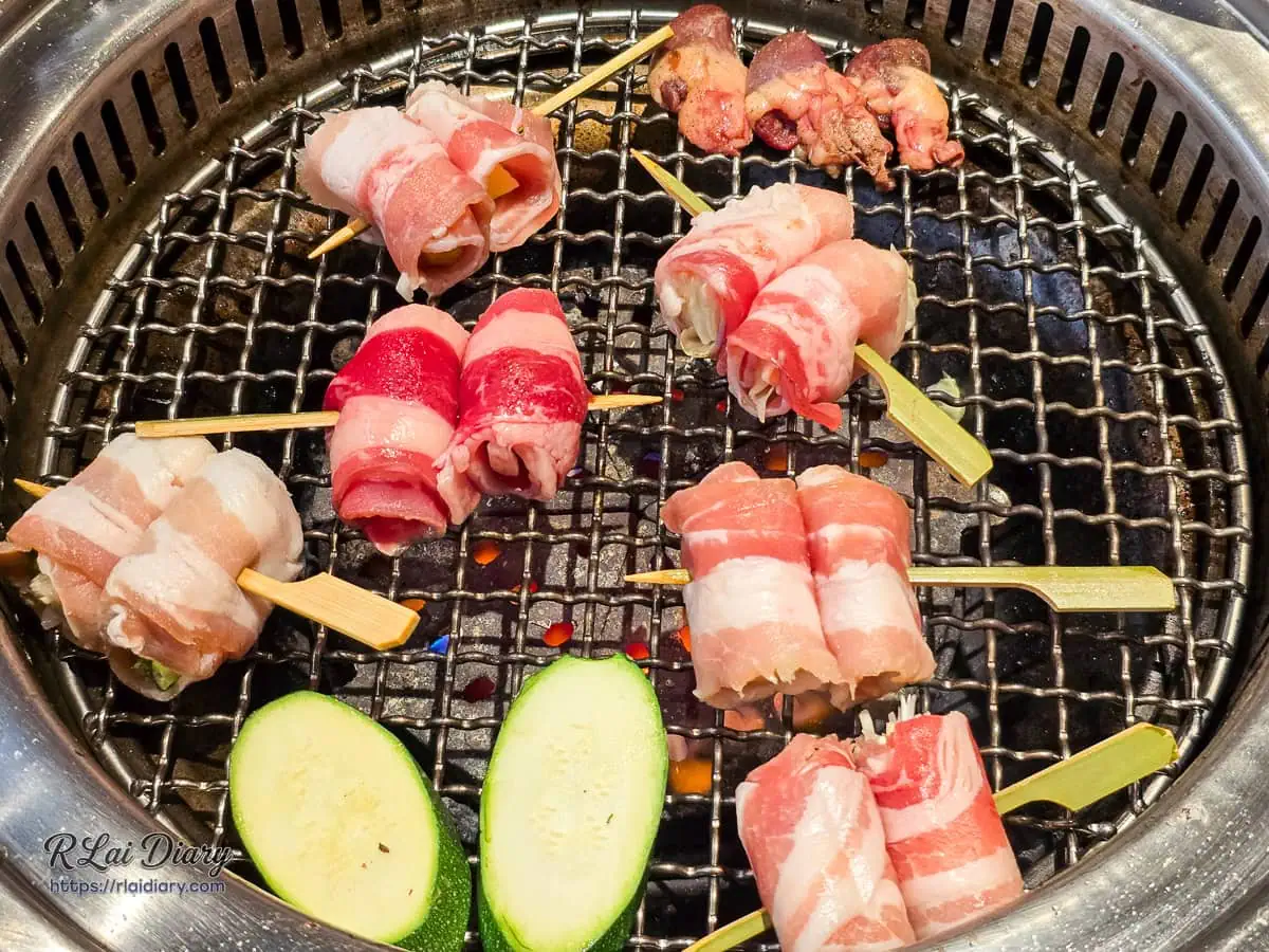 築崎燒串放題松竹店炭火網炙烤多款手作肉捲串
