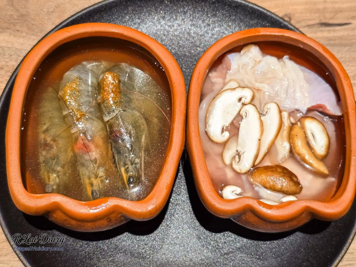 築崎燒串放題松竹店小豬燒胡椒蝦與香菇雞